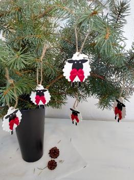 Baumschmuck Schäfchen mit Schleife
